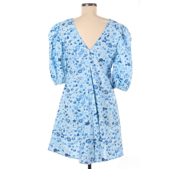 Ganni Floral V-Neck Trapeze Dress - Picture 2 of 2